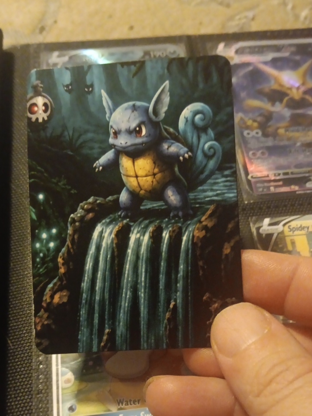 Pokemon Wartortle Trading Card - Blue and Yellow Artwork